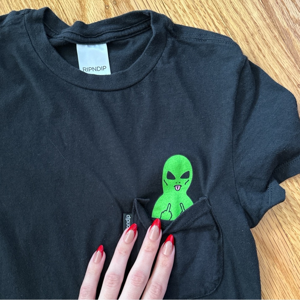 Ripndip Black Short Sleeve Tee with Alien Design XS